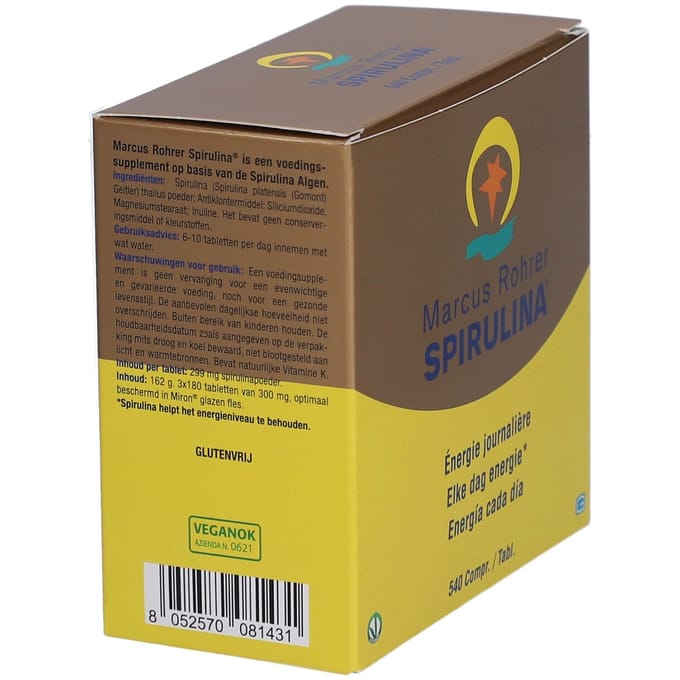 Marcus Rohrer Spirulina Navulling 540 Tabletten