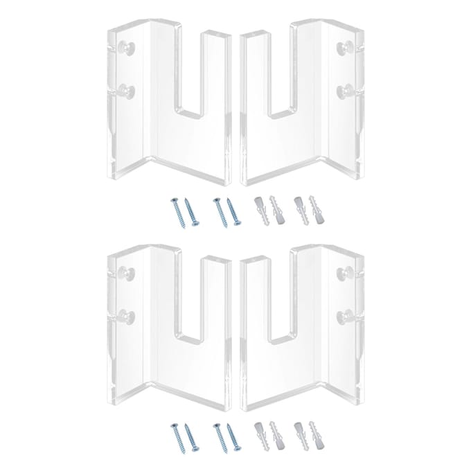 Lot de 2 paires de présentoirs à skateboard en acrylique, support mural fixe pour skateboard transparent