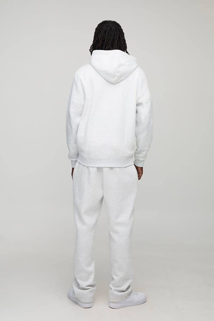 Essential Regular Zip Through Hoodie | Grey Marl | Size Medium