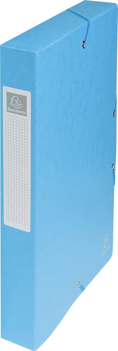 Exacompta 8x Klasseerdoos glanskarton Rug 40mm - A4 - Turkoois - 50406E