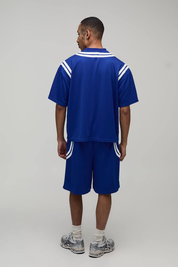 Oversized Boxy Mesh Ofcl 23 Korte Broek Mesh Set | Cobalt | Size Medium