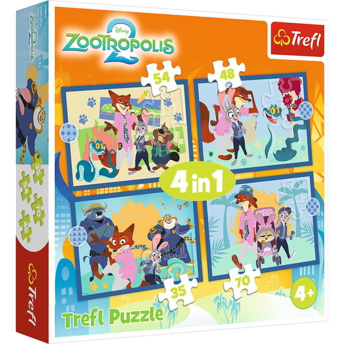 Puzzel 4 in 1 Zootopia 35+48+54+70 stukjes (6034677)