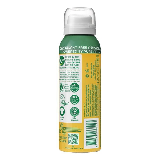 Happy Earth 100% Natuurlijke Air Deodorant Spray Jasmine Ho Wood 100 ml