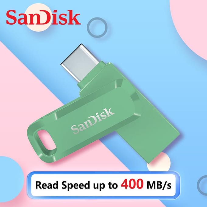 SANDISK Ultra Dual Drive Go - Absintgroen - 256GB - USB-stick