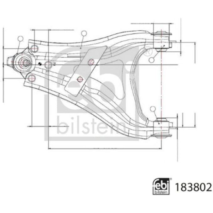 Draagarm, wielophanging FEBI BILSTEIN 183802 Vooras, links,