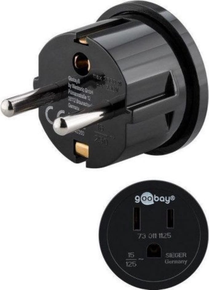 Goobay Reisadapter USA/Japan naar Europa, zwart