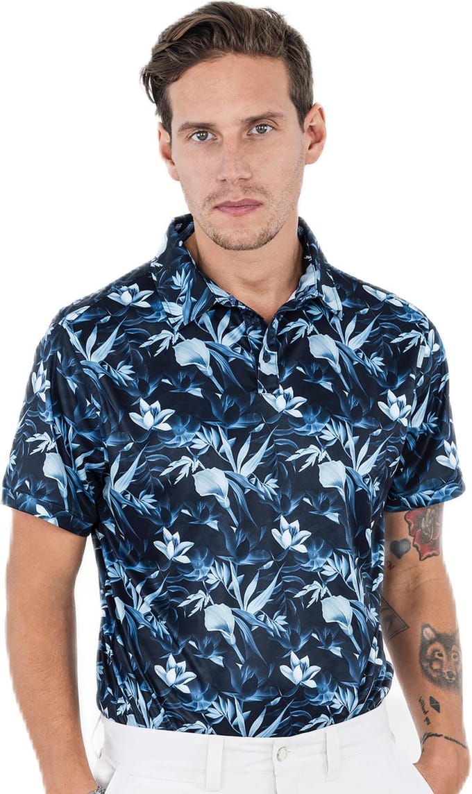 Func Factory mannen Polo navy print maat L