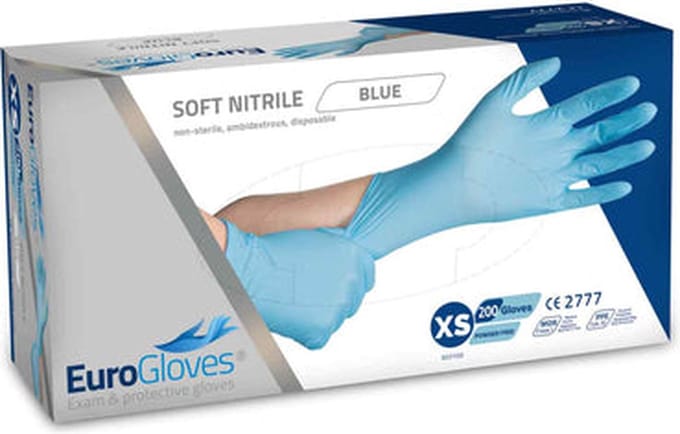 Soft Nitril Handschoenen Blauw - 200 stuks - XS