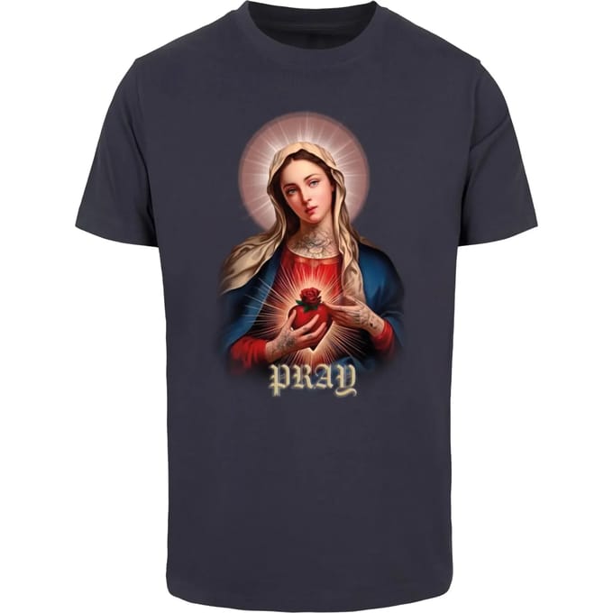 Mister Tee - Praying Mary Heren Tshirt - M - Donkerblauw