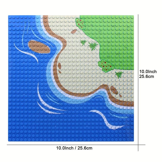 1 PC 32X32 points Île Prairies Briques de Construction Plaque de Base Ensemble Petites Particules Plage Longue Plage Désert Herbe Jouets pour Enfants green