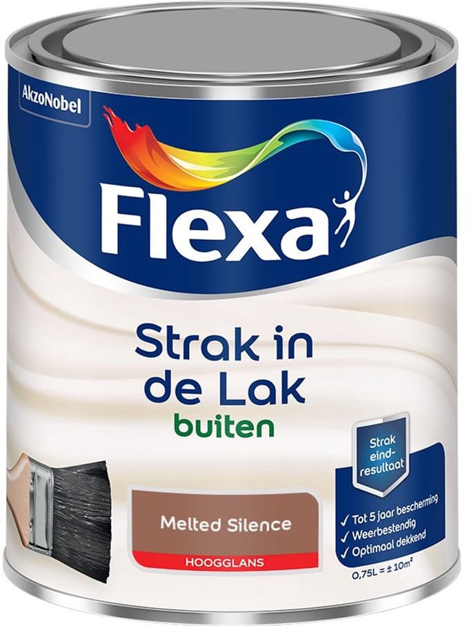 Flexa - Strak In De Lak Buitenlak Hoogglans - Melted Silence - Mengverf - 750 Ml