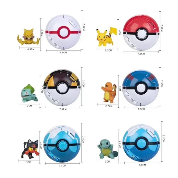 Pokemon Elf Bal Figuur Pikachu Charizard Blastoise Mewtwo Pocket Monster Variant Pokébal Vervorming Speelgoed Actie Model Cadeau