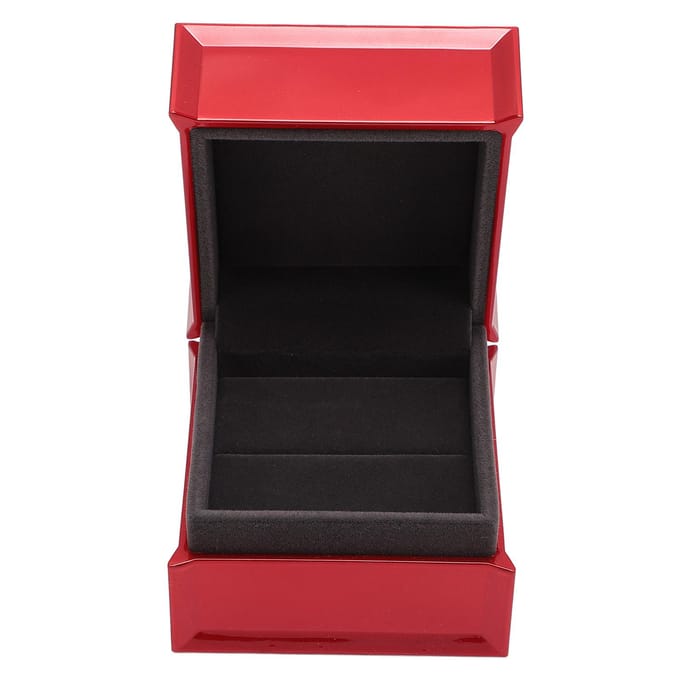 Sieraden Ring Geschenkdoos Flocking Interieur Luxe Rechthoek Glanzend Oppervlak Ringdoos voor Verloving black