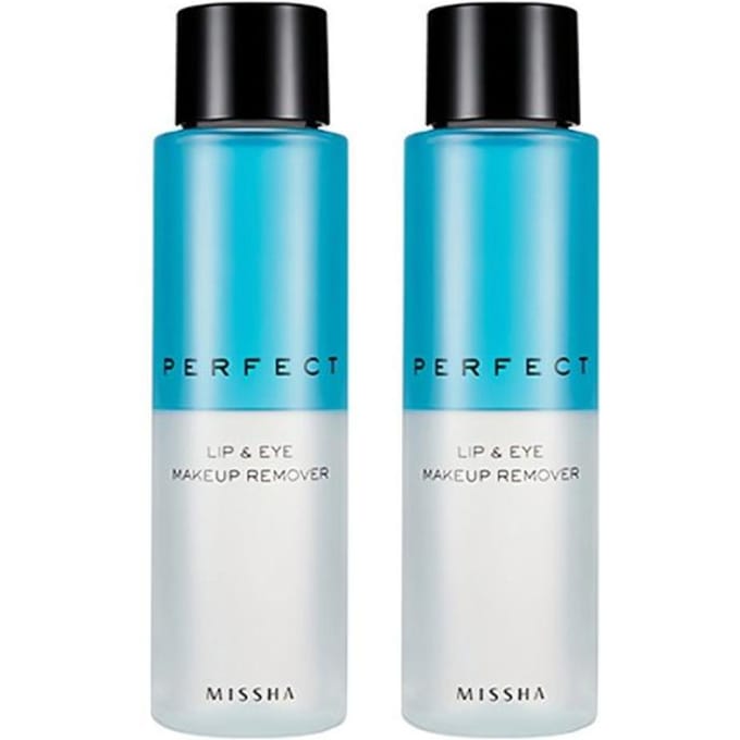MISSHA Perfect Lip & Eye Make-up Remover 155 ml × 2 Stuks blue