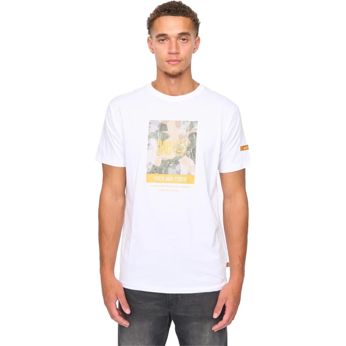 Duck and Cover Heren Camostack T-Shirt (Wit)
