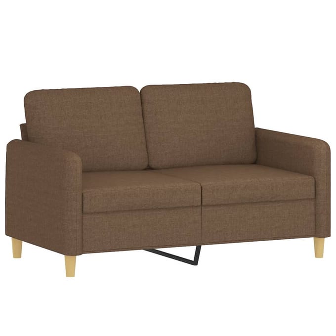 vidaXL - 2-delige - Loungeset - met - kussens - stof - bruin
