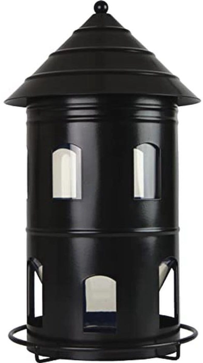 Grote voedersilo voor vogels - 6 liter capaciteit - Zwart