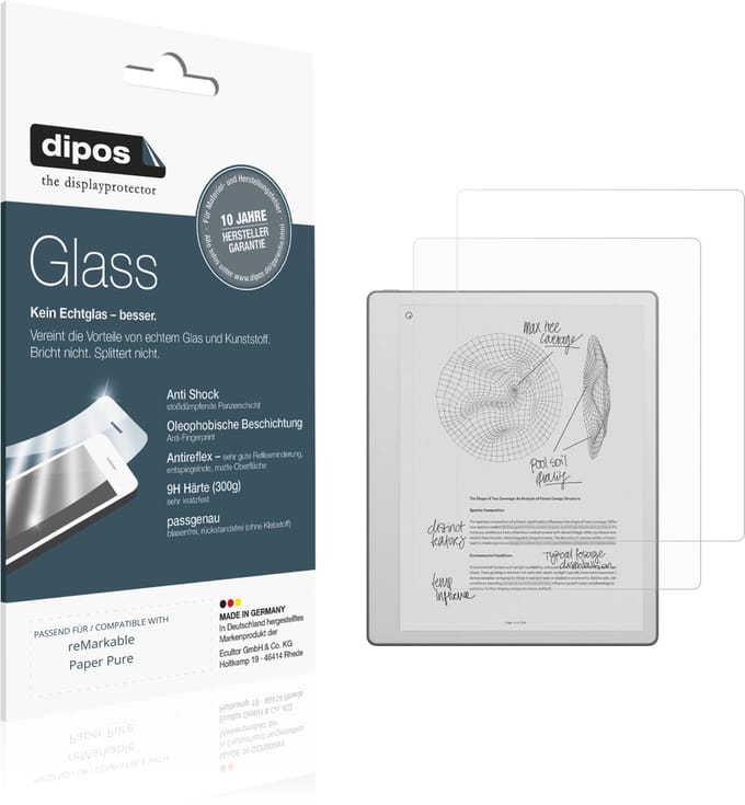 dipos – 2x Matte Pantserfolie geschikt voor reMarkable Paper Pure | 9H Screenprotector