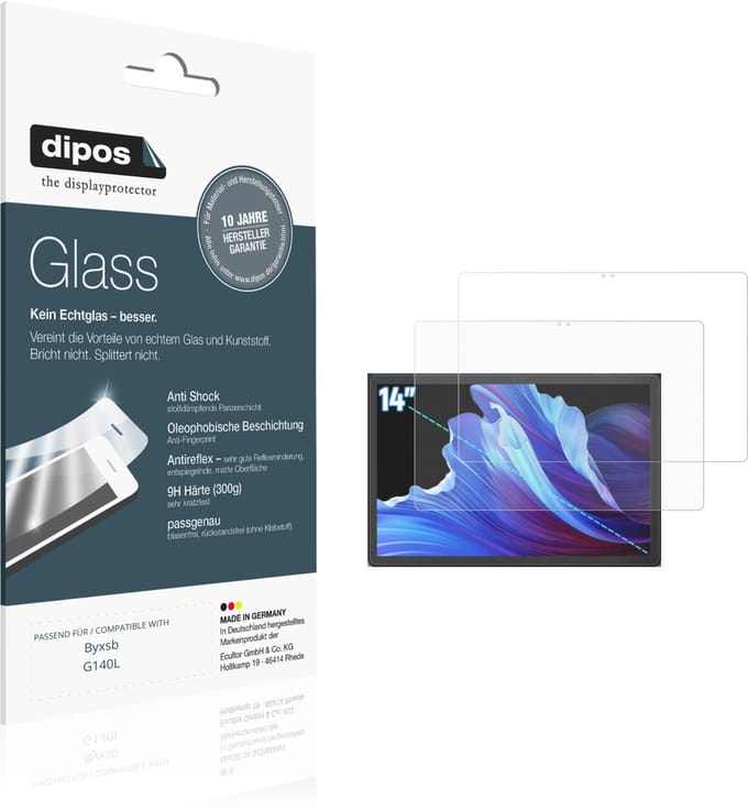 dipos – 2x Matte Pantserfolie geschikt voor Byxsb G140L | 9H Screenprotector