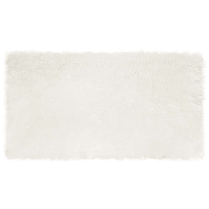 vidaXL Tapijt van imitatie TAFALLA Wit 60 x 110 cm Polyester