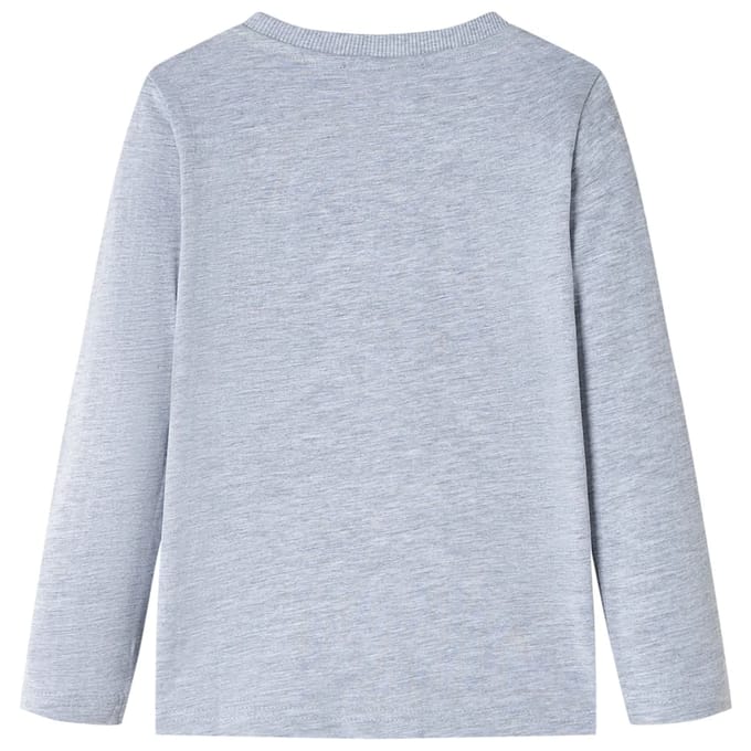 vidaXL Kindershirt met lange mouwen 128 gemêleerd grijs