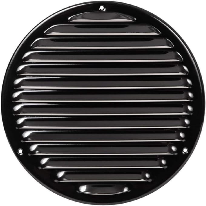 Rond Ventilatierooster 100mm met Insectenbescherming - Zwart ABS Kunststof