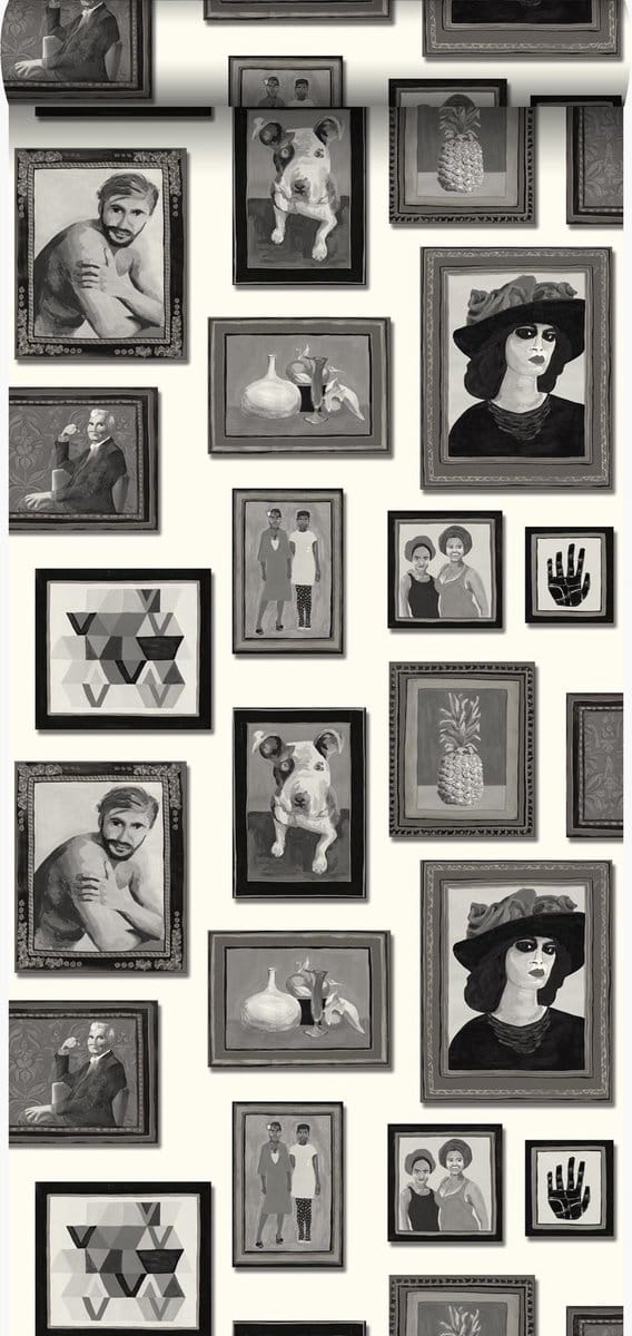 Origin Wallcoverings behang schilderijen zwart en wit - 53 cm x 10.05 m - 347462