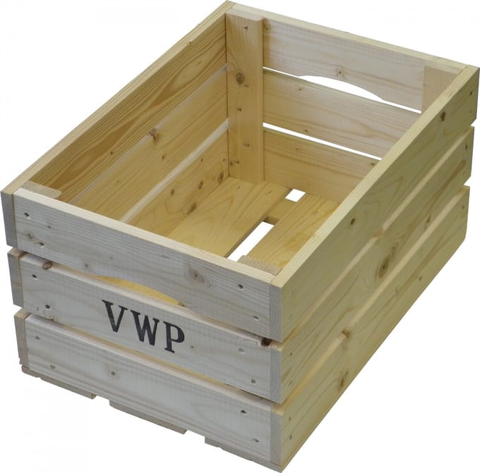 Vwp Fietskrat - Hout - 40 liter- Naturel