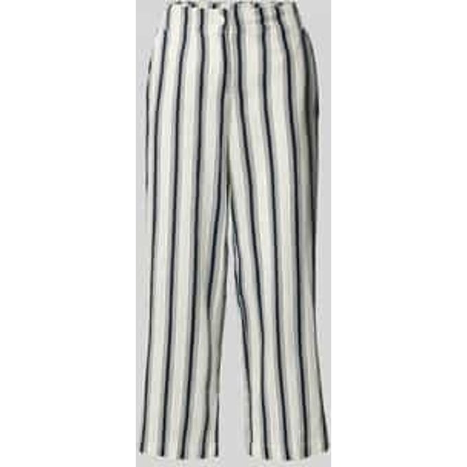 straight fit linnen broek in verkorte pasvorm