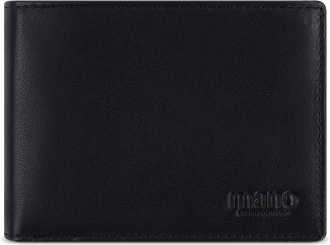 mano Don Andrea Portemonnee RFID-bescherming Leer 12 cm - Dames - Horizontaal - schwarz