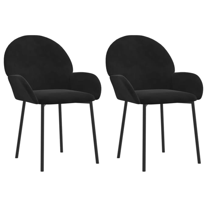 vidaXL - Eetkamerstoelen - 2 - st - fluweel - zwart
