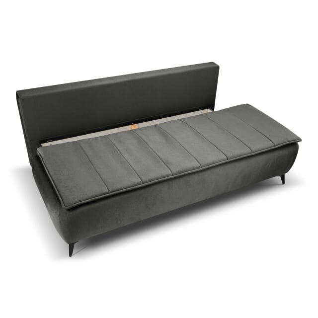 Furnilux Sendi sofa bed 2-zits grijs-beige | luxe velour sofa | opbergbank