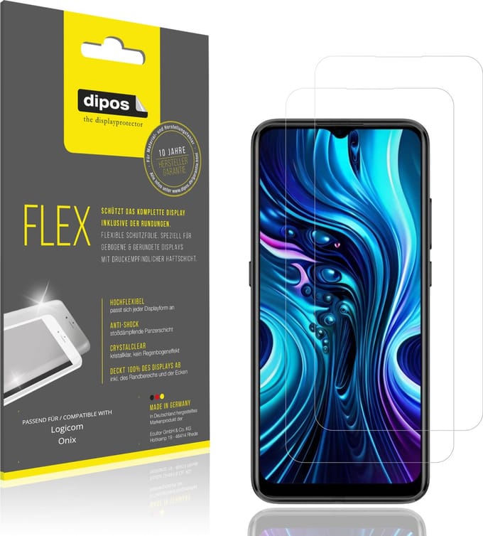 dipos – 2x Beschermfolie geschikt voor Logicom Onix | 3D Full Cover Screenprotector | 100% Passend