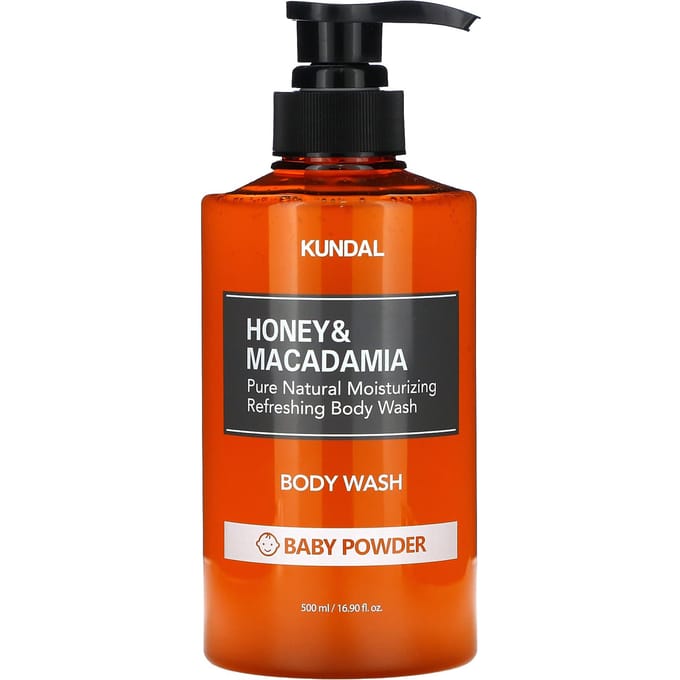 Kundal, Miel et Macadamia, Gel douche, Poudre pour bébé, 500 ml (500ml) black