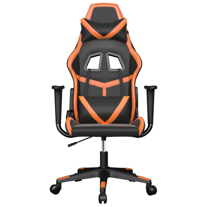 vidaXL - Gamestoel - kunstleer - zwart - en - oranje