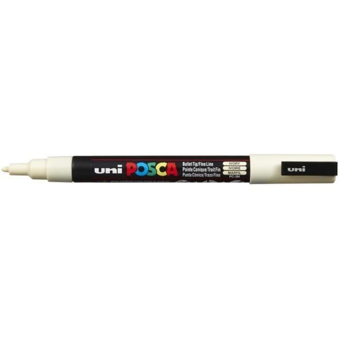 Posca marker met conische punt schrijfdikte fijn ivoor