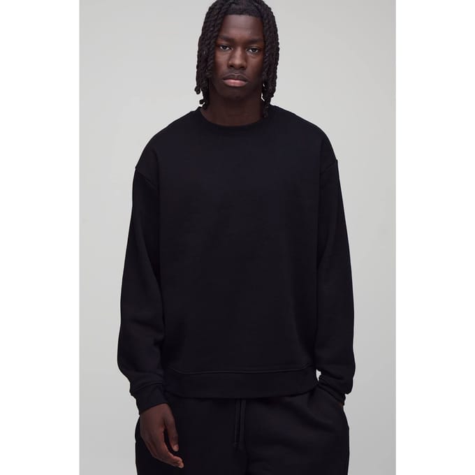 Basic oversized sweatshirt met ronde hals | Black | Size Medium