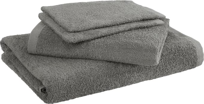 Moodit Badlinnen Troy Grey - 2 washandjes + 1 handdoek + 1 douchelaken