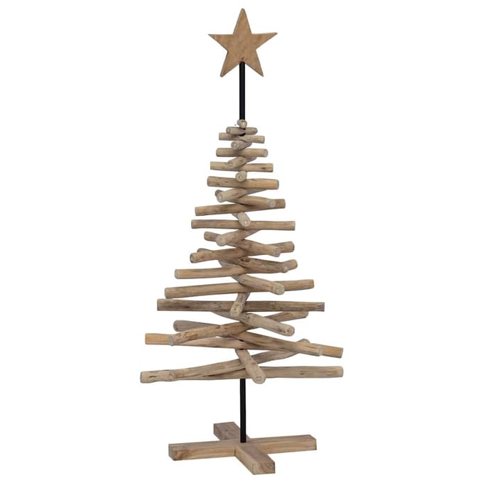 vidaXL - Kerstboom - Bruin - 120 - cm - Massief - teakhout