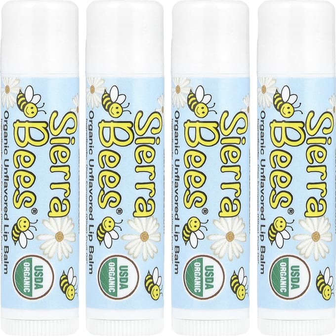 Sierra Bees, Biologische Lippenbalsem, Geurloos, 4 Stuks, 15 oz (4,25 gram) Elk yellow
