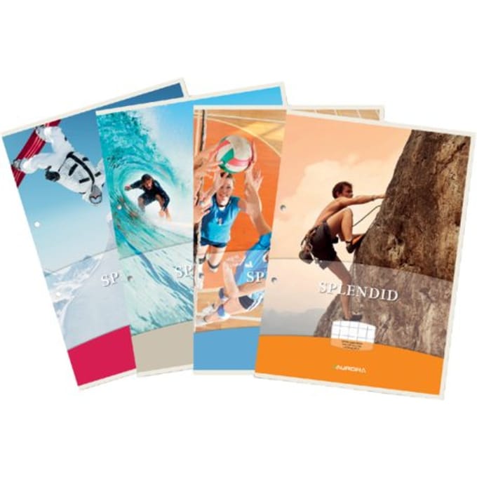 Cursusblok Aurora A4 ruit 10x10mm 2-gaats 200 pagina's 70gr