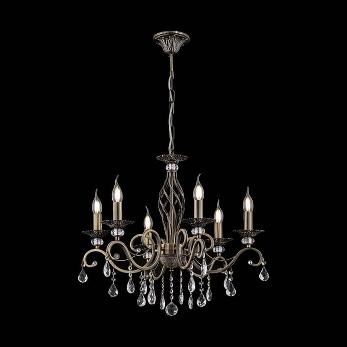 Maytoni Grace kroonluchter 6-lamps messing/wit