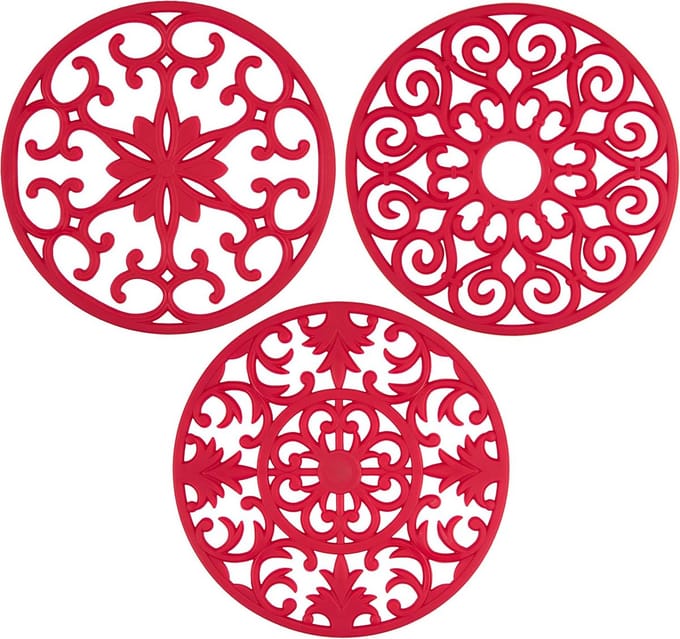Extra grote silicone trivets set van 3 - 10 inch antislip, vaatwasmachinebestendig, hittebestendig