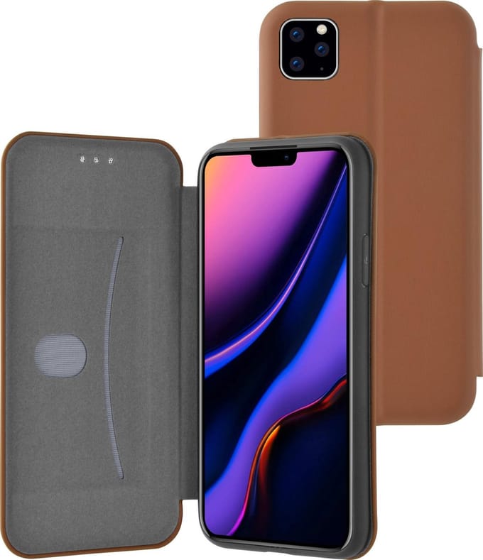 Azuri Apple iPhone 11 Pro Max hoesje - Ultra dunne book case - Cognac