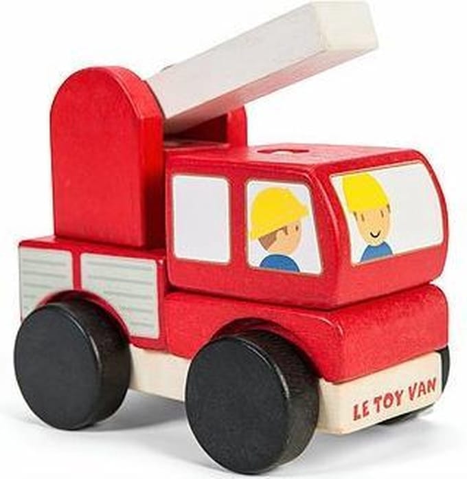 Le Toy Van Stapelset Voertuigen Rood - Hout