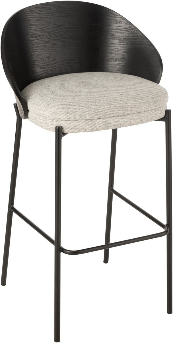 J-Line barstoel Lone - multiplex/metaal - zwart/grijs