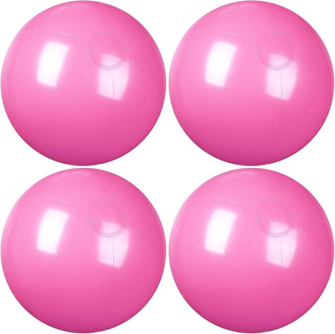 Set van 4 Grote Opblaasbare Strand- en Zwembadballen 18 Inch