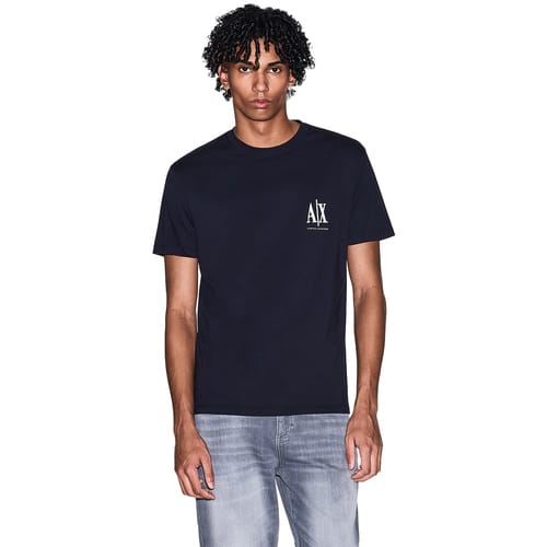 Printed Short Sleeve Round Neck T-shirt - Blue Shirts
