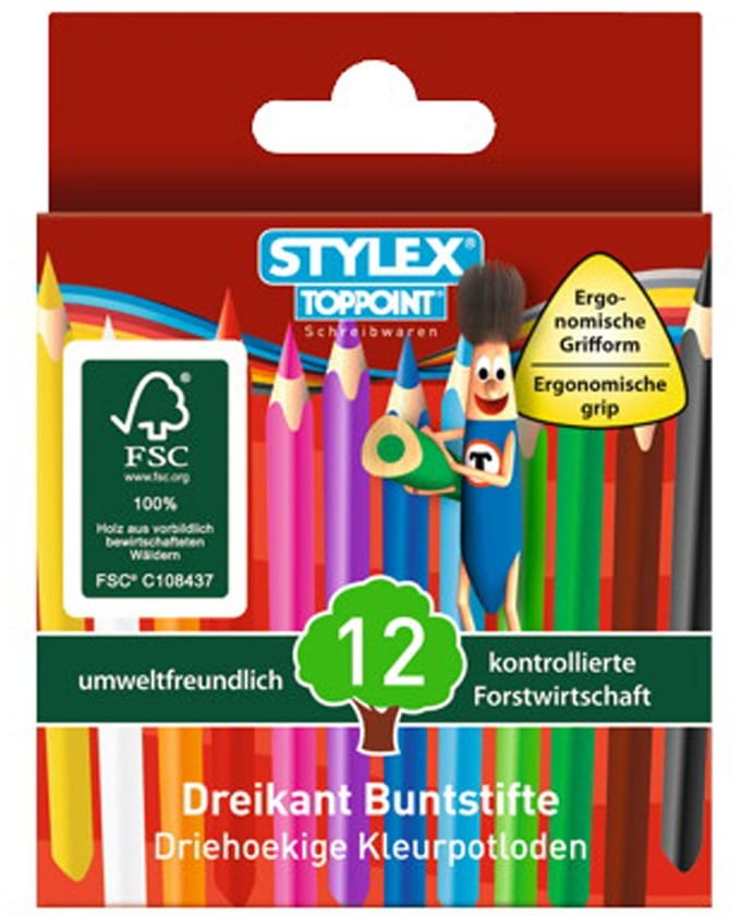 Toppoint Kleurpotl. 12St Kort 3H Fsc