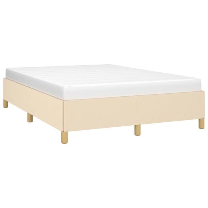 vidaXL - Bedframe - zonder - matras - stof - crèmekleurig - 140x200 - cm